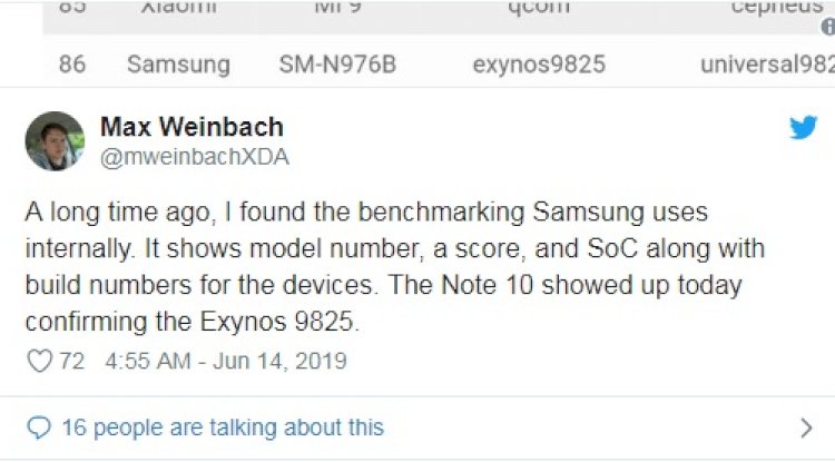 Samsung Galaxy Note 10, 7nm Exynos 9825 işlemci ile gelecek
