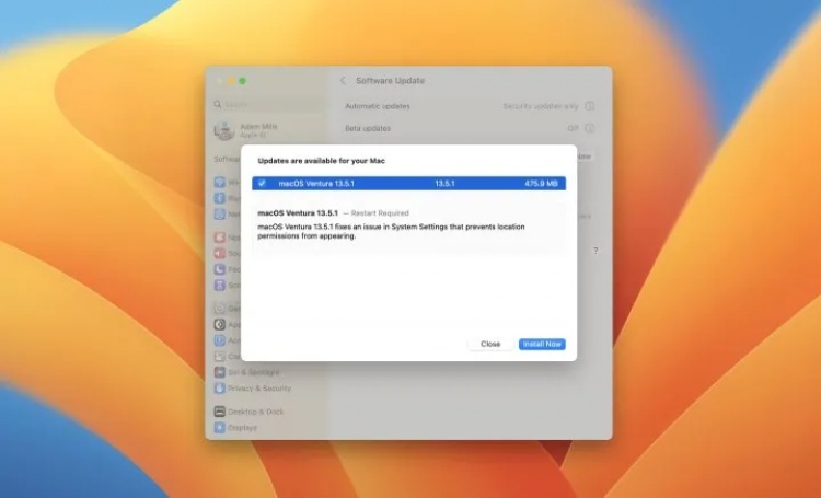 macOS Ventura 13.5.1 yayınlandı: Konum servisleri hatası giderildi