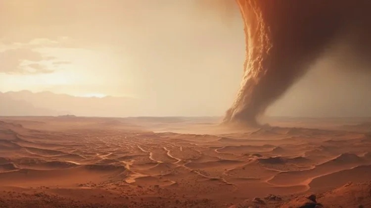 NASA, Mars Üzerindeki Muazzam Toz Hortumu Görüntülerini Paylaştı!
