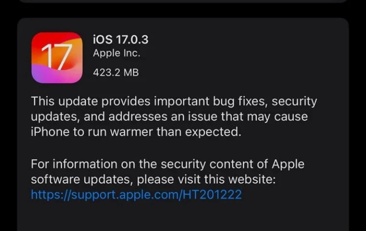 iOS 17.0.3 Güncellemesi Yayınlandı: iPhone 15 Pro'nun Aşırı Isınma Sorununa Son Verildi!