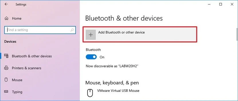 Bluetooth ve diğer cihaz seçeneklerini ekleyin