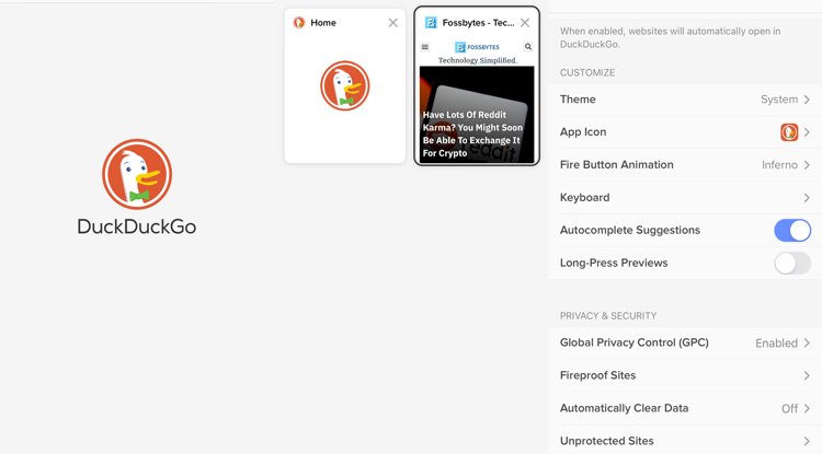 DuckDuckGo tarayıcı - en iyi iPhone tarayıcısı
