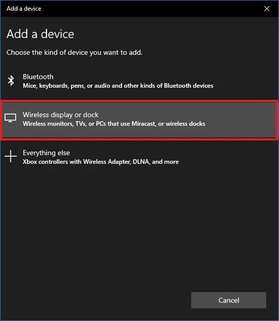 Windows 10 kablosuz ikincil ekrana bağlanır