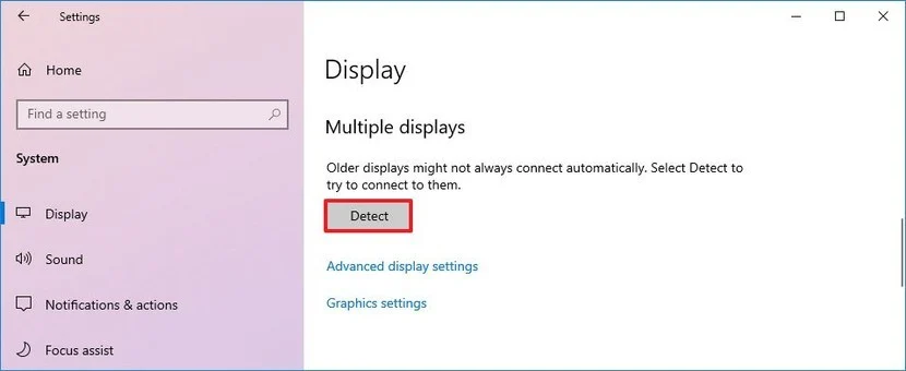 Windows 10 harici monitör seçeneğini algıla