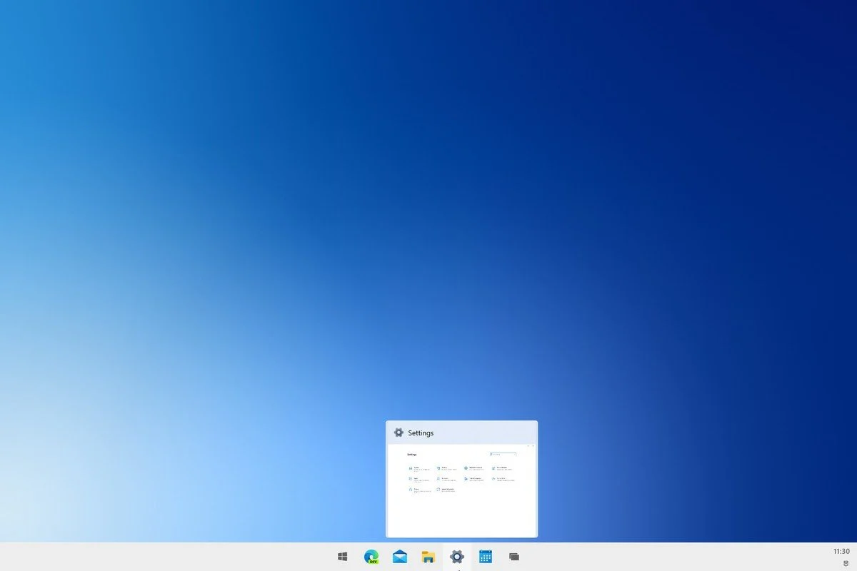 Windows 10x Görev Çubuğu