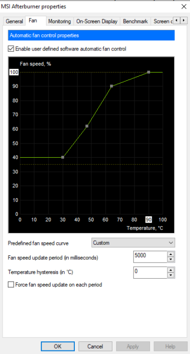 fan eğrisi ayarları msi afterburner