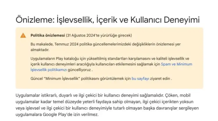 Google Play Store’dan Düşük Kaliteli Uygulamaları Kaldırıyor