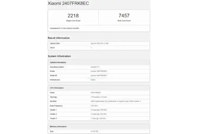 Xiaomi Redmi K70 Ultra Performans Testinde Görüntülendi