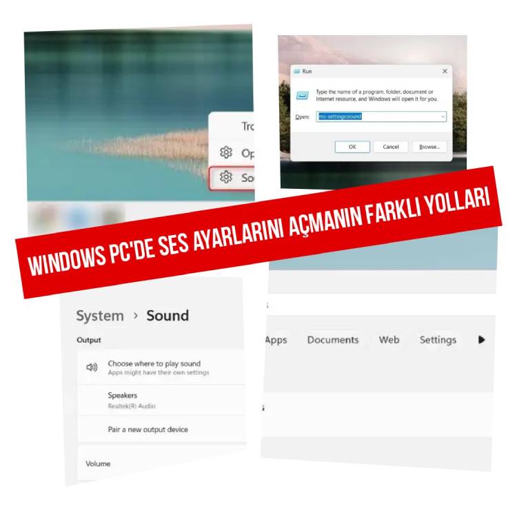 Windows PC'de Ses Ayarlarını Açmanın Farklı Yolları
