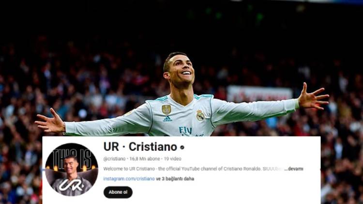 Cristiano Ronaldo, YouTube'da Rekor Abone Sayısına Ulaştı